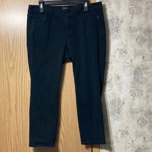 J.Jill Denim Size 14P Petite Slim Ankle Black Straight-Leg Jeans